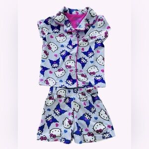 Sanrio Hello Kitty Purple Kuromi Pajama Set PJ Sleeper Outfit Shorts Size 2T
